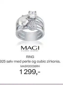 Bjørklund Magi 925 sølv med perle og cubic zirkonia. tilbud