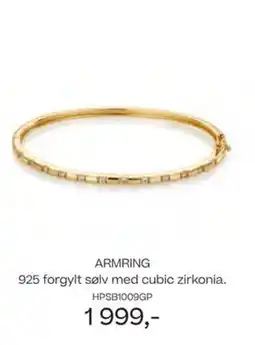 Bjørklund Armring 925 forgylt sølv med cubic zirkonia. tilbud