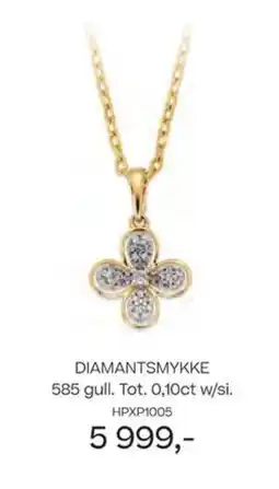 Bjørklund Diamantsmykke 585 gull. tot. 0,10ct w/si. tilbud