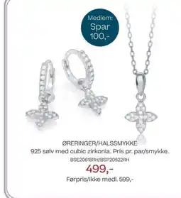 Bjørklund Øreringer/halssmykke tilbud