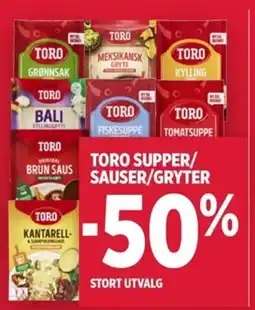 Meny Toro supper/ sauser/gryter tilbud
