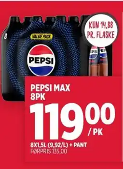 Meny PEPSI Max 8pk tilbud