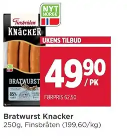 Meny Finsbråten Bratwurst Knacker tilbud