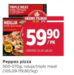 Meny Peppes pizza tilbud