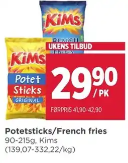 Meny Kims Potetsticks/French fries tilbud