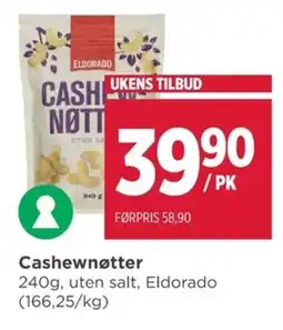 Meny Eldorado Cashewnøtter tilbud