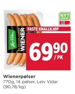 Meny Leiv Vidar Wienerpølser tilbud