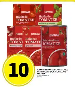 Bunnpris TOMATER HAKKEDE-, HELE,CHILI, HVITLØK,URTER, NATURELL OG PASSATA tilbud