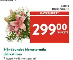 Jacobs Håndbundet blomstermiks delikat rosa tilbud
