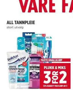 Meny ALL TANNPLEIE tilbud