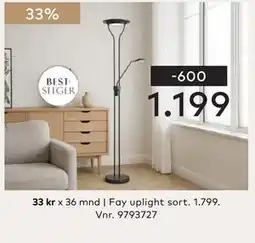 Skeidar Fay uplight sort tilbud