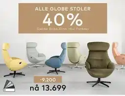 Skeidar ALLE GLOBE STOLER tilbud
