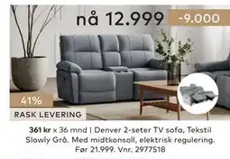 Skeidar Denver 2-seter TV sofa tilbud