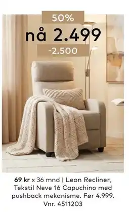 Skeidar Leon Recliner tilbud
