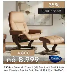 Skeidar Consul (M) Stol tilbud