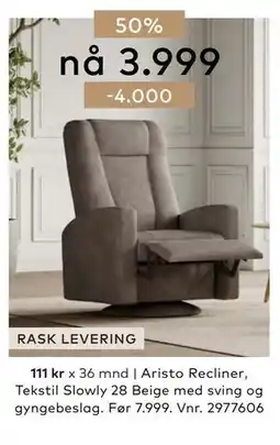 Skeidar Aristo Recliner tilbud