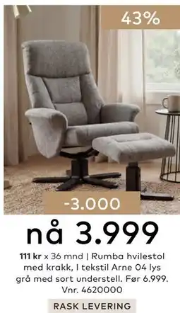 Skeidar Rumba hvilestol tilbud