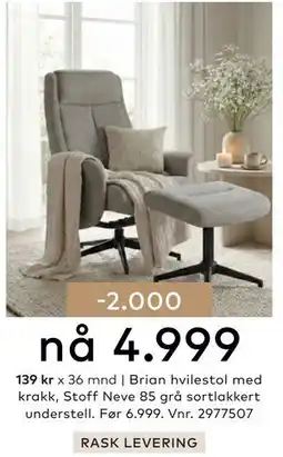 Skeidar Brian hvilestol tilbud