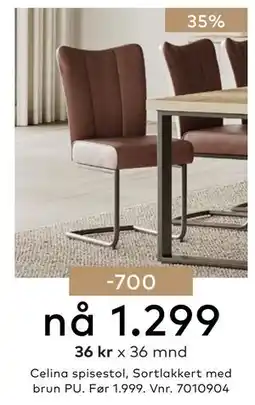 Skeidar Celina spisestol tilbud