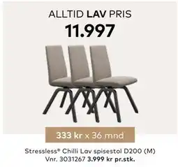 Skeidar Stressless Chilli Lav spisestol D200 (M) tilbud