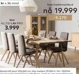 Skeidar Woodcraft bord 100x240 cm tilbud