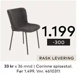 Skeidar Corinne spisestol tilbud