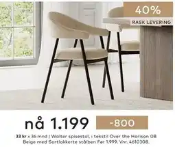 Skeidar Walter spisestol tilbud