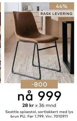 Skeidar Seattle spisestol tilbud