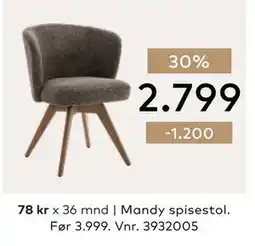 Skeidar Mandy spisestol tilbud
