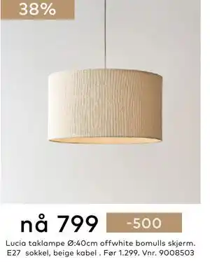 Skeidar Lucia taklampe tilbud