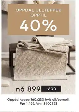 Skeidar Oppdal teppe tilbud