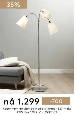 Skeidar København gulvlampe tilbud