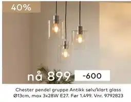 Skeidar Chester pendel gruppe tilbud