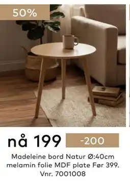 Skeidar Madeleine bord tilbud