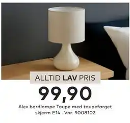 Skeidar Alex bordlampe tilbud