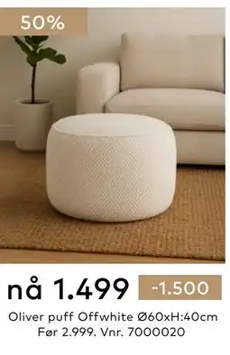 Skeidar Oliver puff tilbud