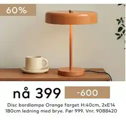 Skeidar Disc bordlampe tilbud