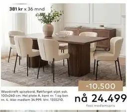 Skeidar Woodcraft spisebord tilbud