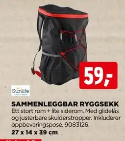 jem & fix SAMMENLEGGBAR RYGGSEKK tilbud