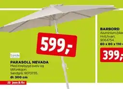 jem & fix PARASOLL NEVADA tilbud