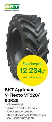 Felleskjøpet BKT Agrimax V-Flecto VF520/ 60R28 tilbud