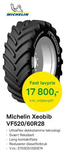Felleskjøpet Michelin Xeobib VF520/60R28 tilbud