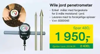 Wile jord penetrometer