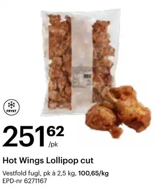 Hot Wings Lollipop cut