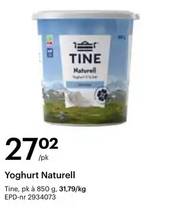 Storcash Tine Yoghurt Naturell tilbud