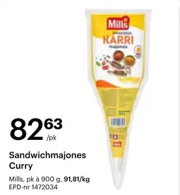 Storcash Mills Sandwichmajones Curry tilbud