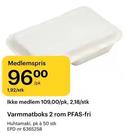 Storcash Varmmatboks 2 rom PFAS-fri tilbud