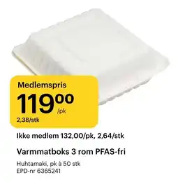 Storcash Varmmatboks 3 rom PFAS-fri tilbud