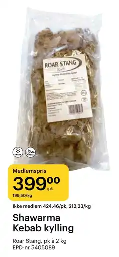 Storcash Roar Stang Shawarma Kebab kylling tilbud
