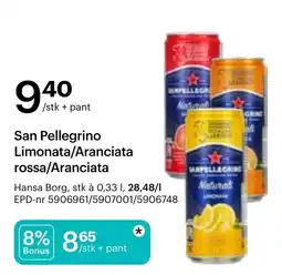 Storcash San Pellegrino Limonata/Aranciata rossa/Aranciata tilbud
